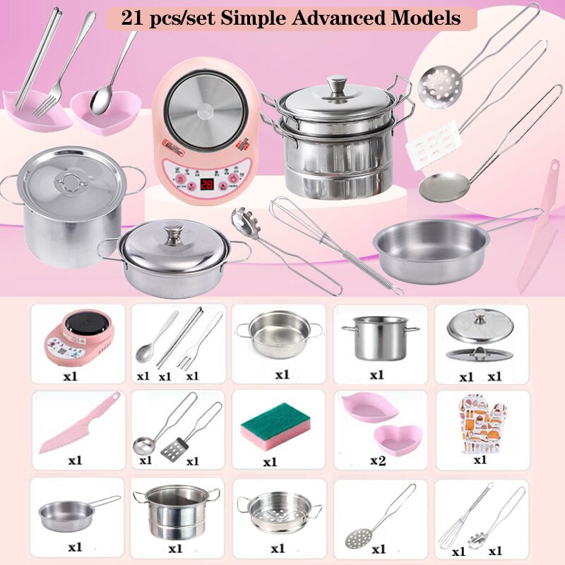 Children's Mini Kitchen Complete Cooking Girl Small Kitchen Set Children's Puzzle Play House Toys Real Cooking Food Set for Kids