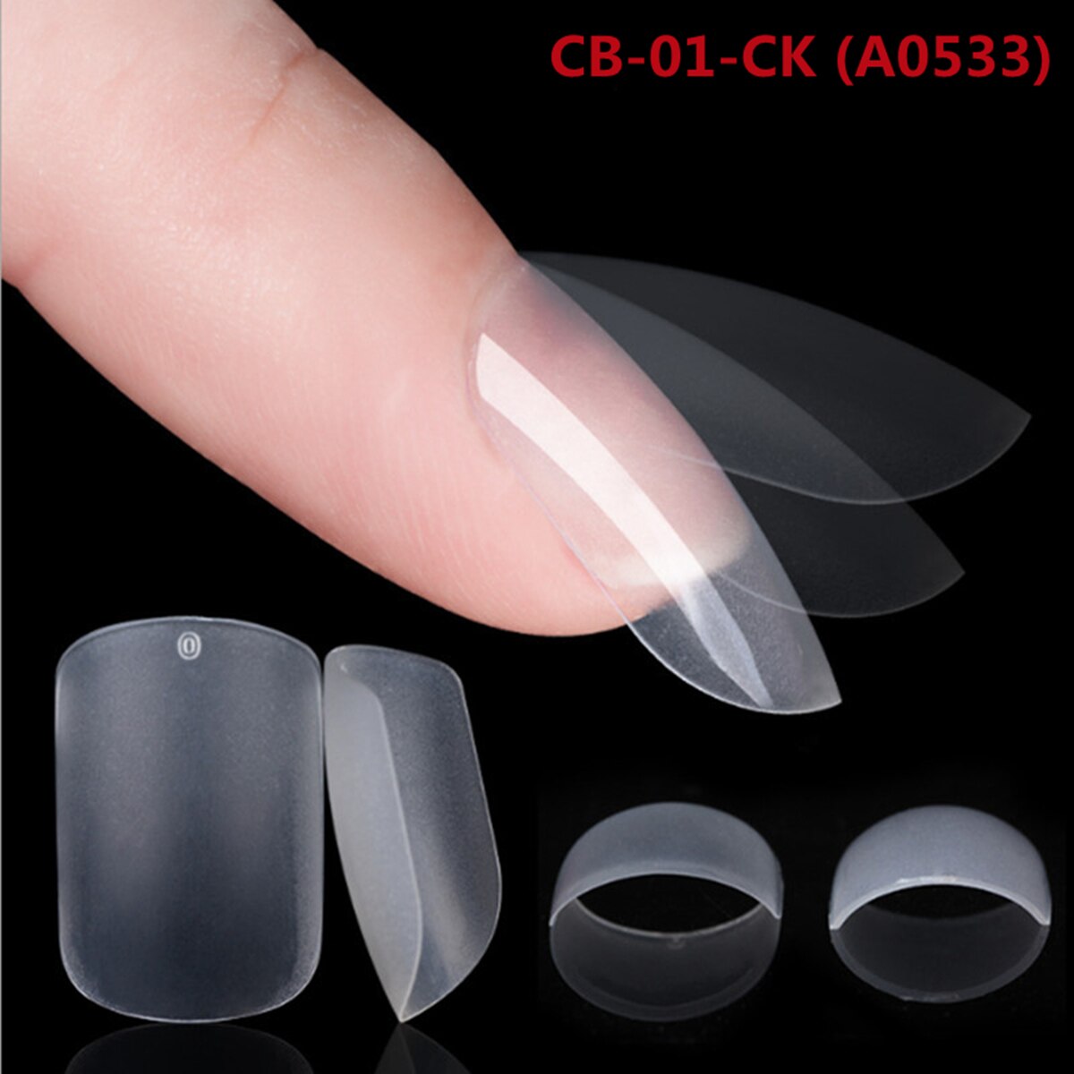 504PCS False Nails Acrylic Nail Tips Soft Gel Nail Tips Clear Nail Art Matte Underneath Fake Tips Coffin Stiletto Press On Nails