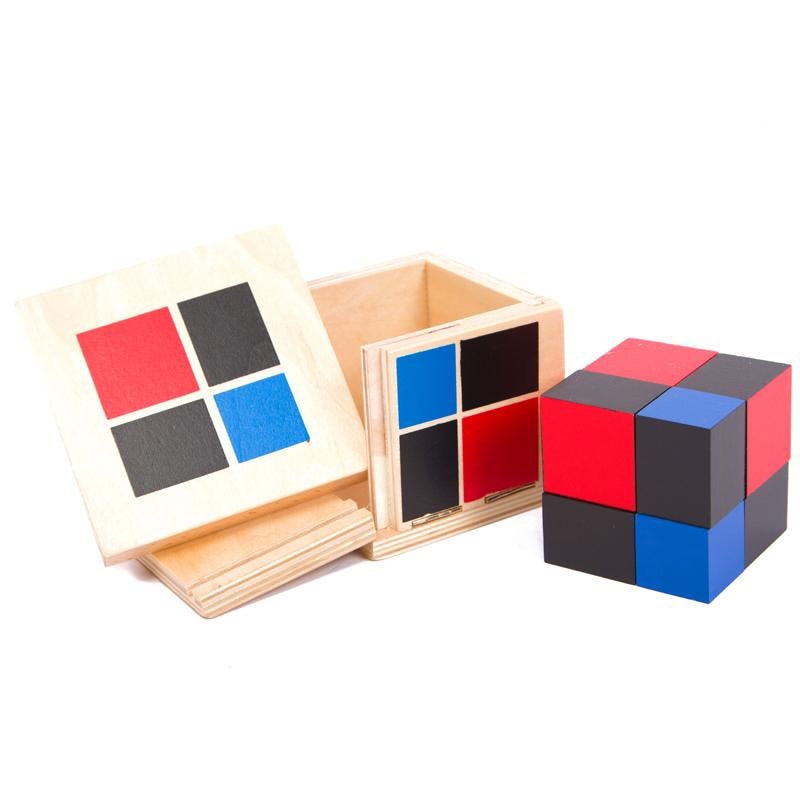 Montessori Math Toys Wooden Binomial Cube Montessori Math Materials Preschool Educational Learning Toys For Children MG1464H