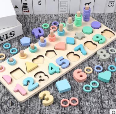 Montessori Educational Wooden Toys for Kids 2 to 4 years old Montessori Board Math Fishing Educational Toys 2 years Baby Toys