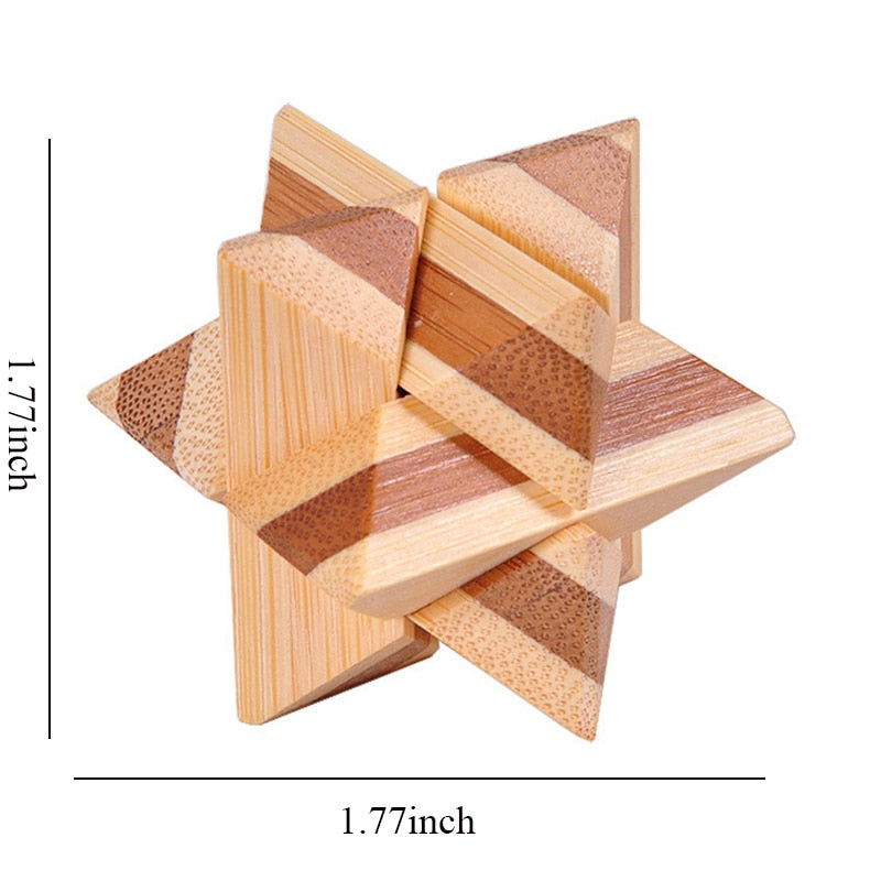 Wooden Kong Ming Lock Lu Ban Lock IQ Brain Teaser Educational Toy for Kids Children Montessori 3D Puzzles Game Unlock Toys Adult