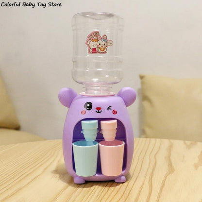 Mini Water Dispenser for Children Kids Gift Cute Cold/Warm Water Juice Milk Drinking Fountain Simulation Cartoon Pig Kitchen Toy