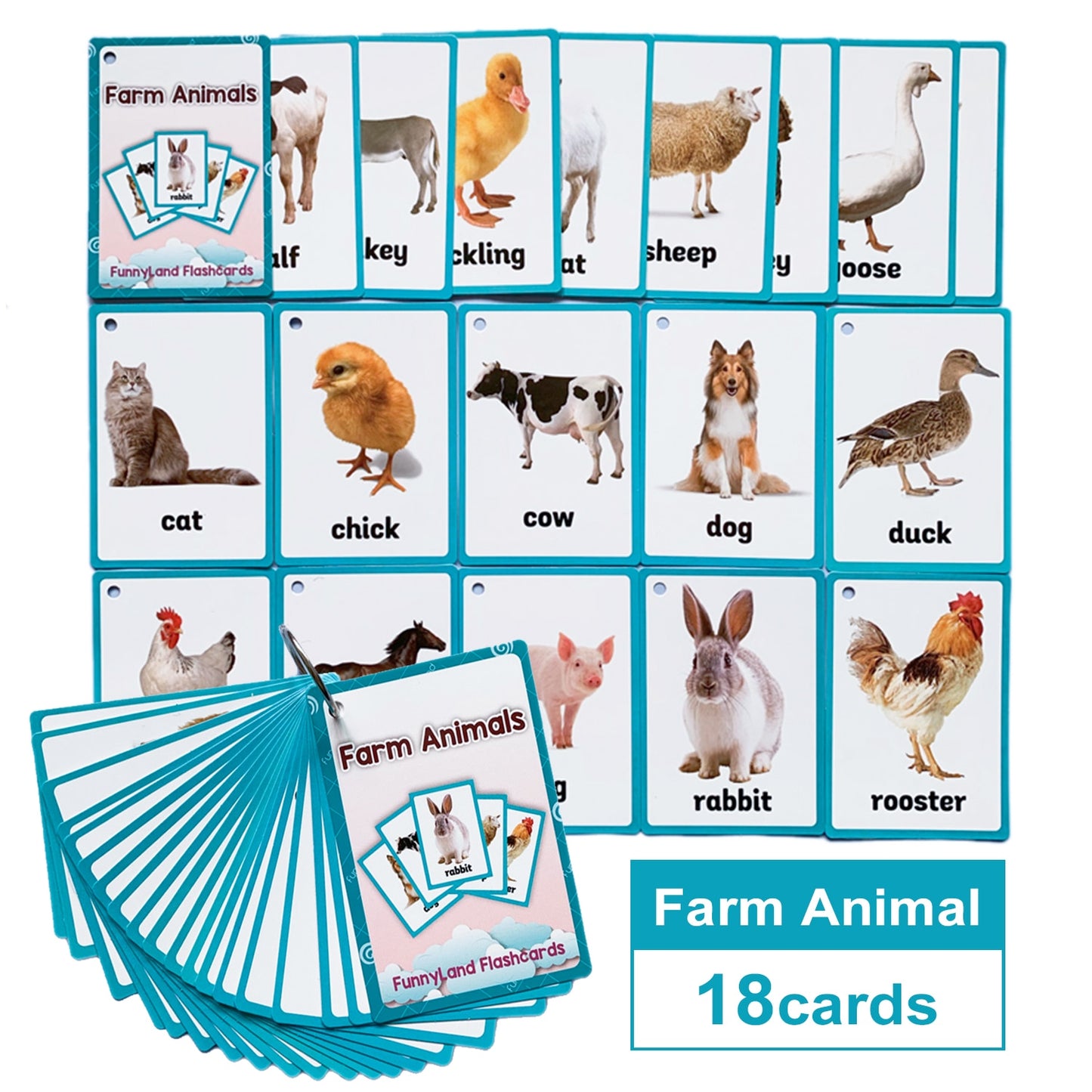 Children Baby English Learning Word Pocket Card Flashcard Montessori Educational Toys Words Table Game Gift for Kids Montessori