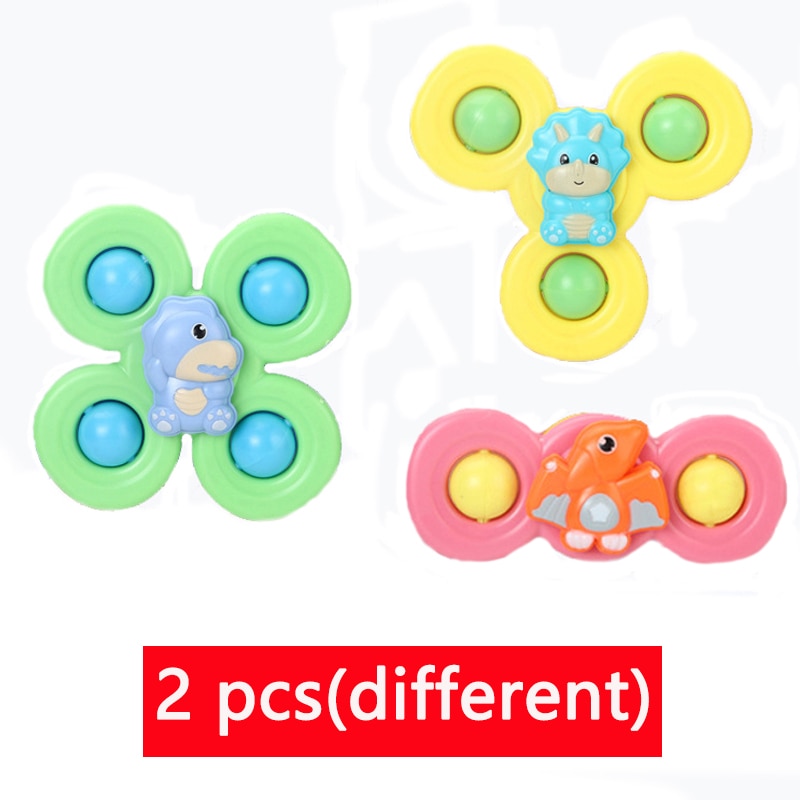 Montessori Baby Spin Top Bath Toys For Boy Children Bathing Sucker Spinner Suction Cup Toy For Kids 2 To 4 Years Rattles Teether