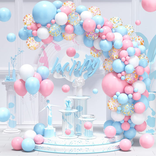 Pastel Pink Blue Balloons Arch Garland Kit Boys Girls Gender Reveal Baby Shower Ballon Decorations Birthday Party Decor Globos