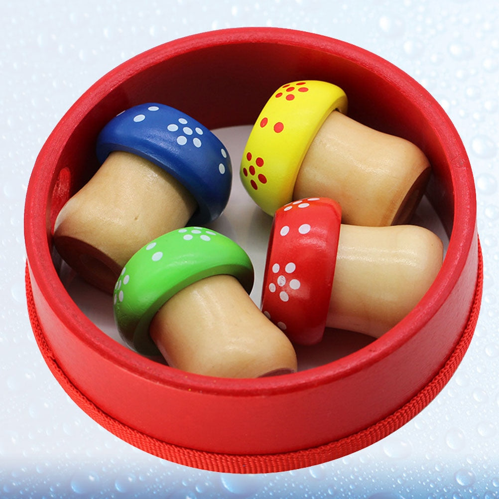 4 PCS Funny Kaleidoscope Educational Toy Wooden Mushroom Kids Outdoor Playset Children Bee Eye Toys