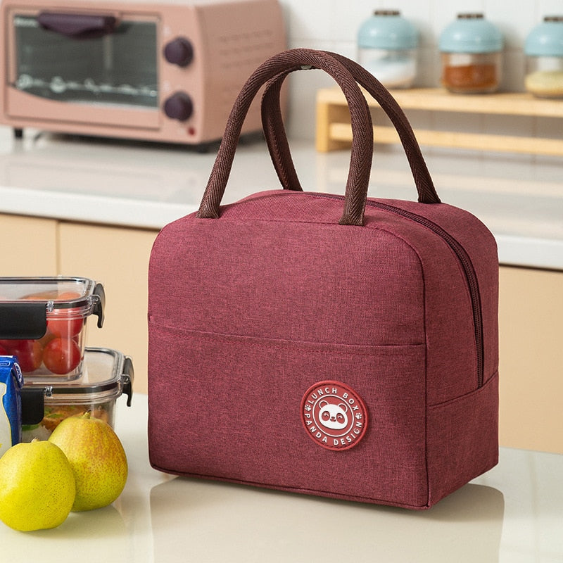 Portable Lunch Bag Lunch Box Thermal Insulated Canvas Tote Pouch Kids School Bento Portable Dinner Container Picnic Food Storage