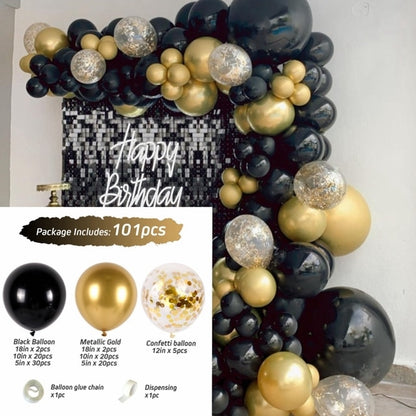 Black Gold Balloon Garland Arch Kit Confetti Latex Balloon Happy 30 40 50 Year Old Birthday Party Decoration 30th Anniversary