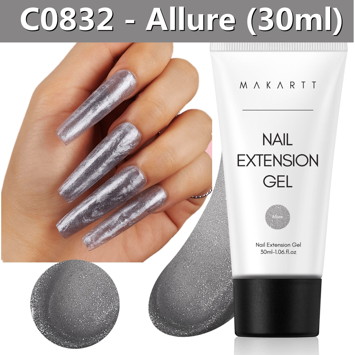 Makartt Poly Nail Extension Gel 30ML / 50ML Pink Clear Blue Purple Nail Gel Trendy Nail Art Design French Manicure For Starters