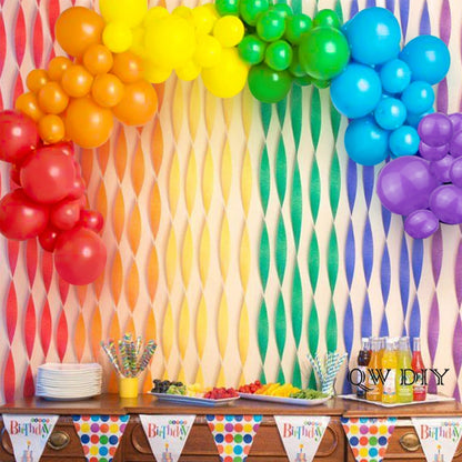 6 Colors Crepe Paper Latex Balloons Rainbow Birthday Decoration Kit Gender Reveal Party Balloon Wedding Oh Baby Shower Boy Girl