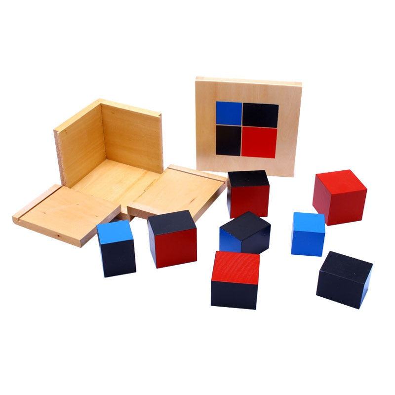 Montessori Math Toys Wooden Binomial Cube Montessori Math Materials Preschool Educational Learning Toys For Children MG1464H