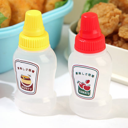 Mini Condiment Squeeze Bottle box Salad Dressing Ketchup Squeeze Jar Container Plastic Portable Lunch Box