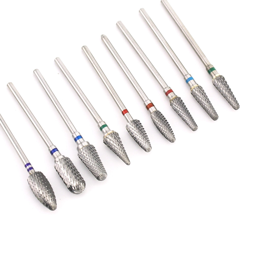 66 Types Tungsten Blue Rainbow Carbide Nail Drill Bit Electric Nail Mills Cutter for Manicure Machine Nail Files Accessories