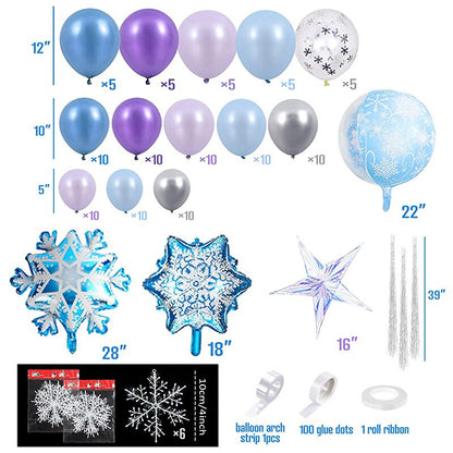 Flash Snowflake Elsa Frozen Arche Ballon Anniversaire Happy Birthday Snow Queen Balloons Party Decoration Kit Baby Shower Globos