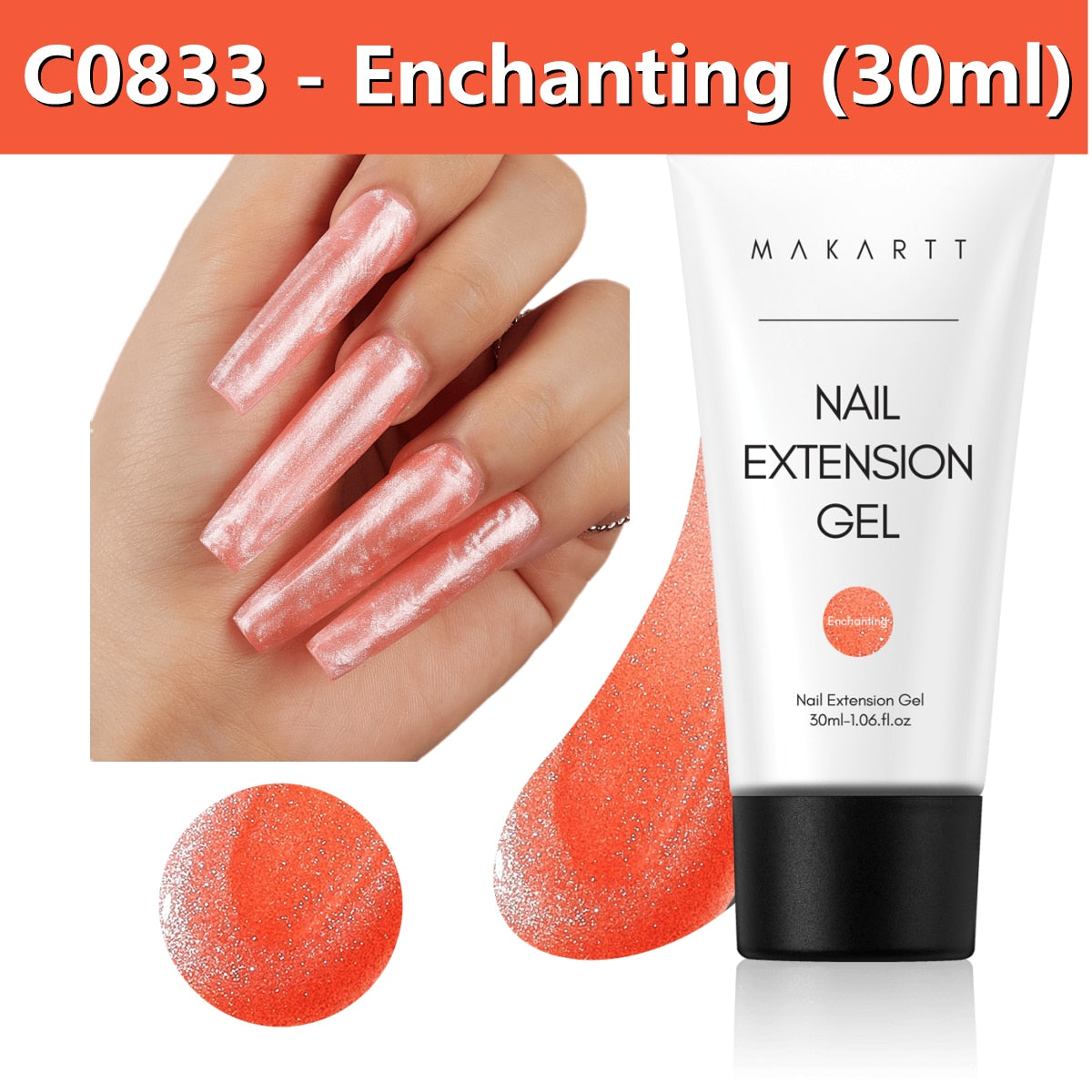 Makartt Poly Nail Extension Gel 30ML / 50ML Pink Clear Blue Purple Nail Gel Trendy Nail Art Design French Manicure For Starters