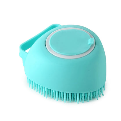 Bathroom Dog Bath Brush Massage Gloves Soft Safety Silicone Comb with Shampoo Box Pet  Dog Brush