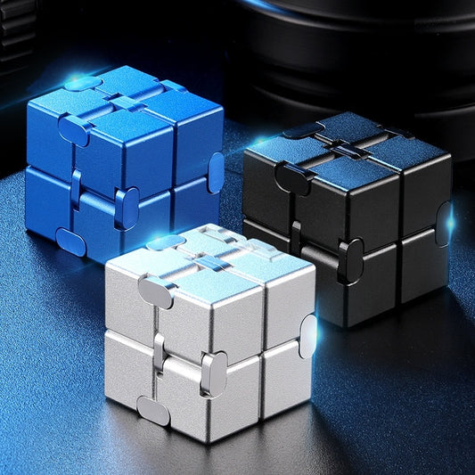 Infinity Cube Fidget Toys Metal Plastic Antistress Cube Magic Folding Game Stress Anxiety Relief Fingertip for Adult Kids Gift