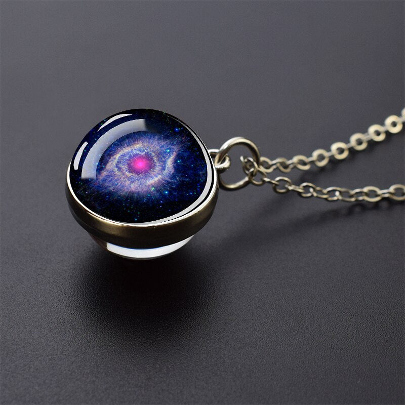 Solar System Planet Necklace Moon Earth Jupiter Neptune Mars Venus Mercury Glass Ball Pendant Necklace Fashion Christmas Gift