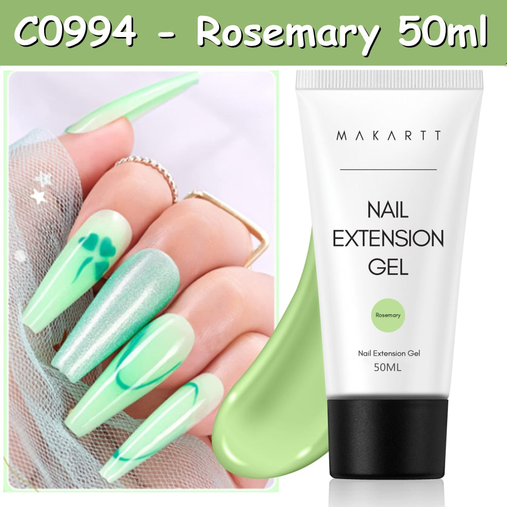 Makartt Poly Nail Extension Gel 30ML / 50ML Pink Clear Blue Purple Nail Gel Trendy Nail Art Design French Manicure For Starters