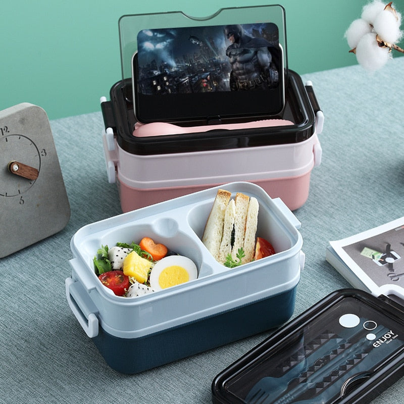 Lunch Box Bento Box for School Kids Office Worker 3layers Microwae Heating Lunch Container Food Storage Box