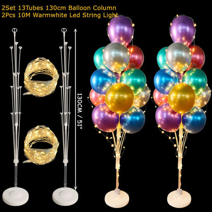 7/13/19 Tubes Balloon Column Stand Birthday Balloon Home Decor Birthday Party Decoration Kids Adult Wedding Event Party Balloon