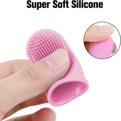 Dog Super Soft Pet Finger Toothbrush Teeth Cleaning Bad Breath Care Nontoxic Silicone Toothbrush Tool Dog Cat Cleaning Supplies