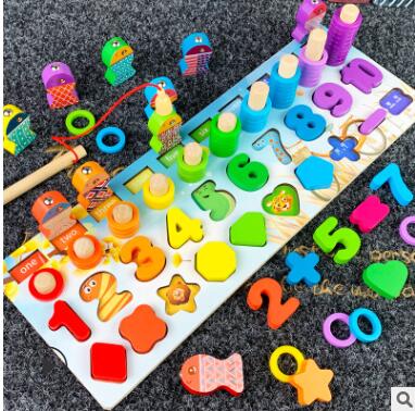 Wooden Toys Montessori for Kids Montessori Board Math Fishing Montessori Toys wooden educational toys for baby 1 2 3 Years Old