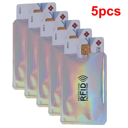 Men Anti Rfid Wallet Blocking Reader Lock Bank Card Holder Id Bank Card Case Protection Metal Credit NFC Holder Aluminium 6*9cm