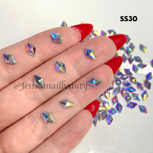 Crystal Rhinestone - Special Rhombus Flatback - Crystal AB