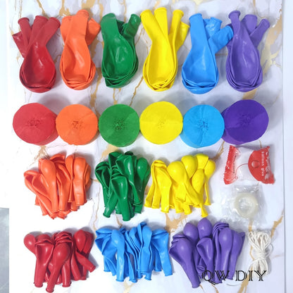 6 Colors Crepe Paper Latex Balloons Rainbow Birthday Decoration Kit Gender Reveal Party Balloon Wedding Oh Baby Shower Boy Girl