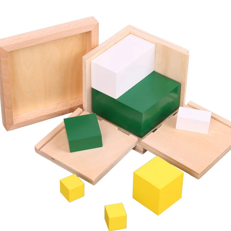 Montessori Math Toys Wooden Binomial Cube Montessori Math Materials Preschool Educational Learning Toys For Children MG1464H