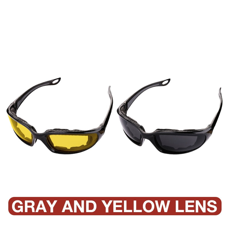 Riding Motorcycle Sunglasses Outdoor Sports Cycling Goggles Bike Black Frame Eyewear Windproof Lightproof Motorbike Men Eyewear