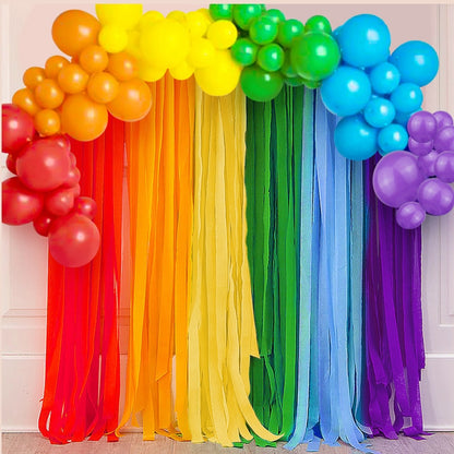 6 Colors Crepe Paper Latex Balloons Rainbow Birthday Decoration Kit Gender Reveal Party Balloon Wedding Oh Baby Shower Boy Girl