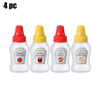 Mini Condiment Squeeze Bottle box Salad Dressing Ketchup Squeeze Jar Container Plastic Portable Lunch Box