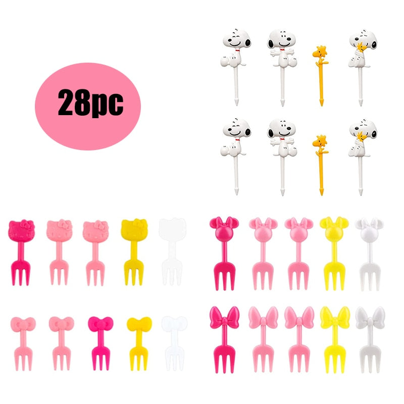 Cartoon fruit fork toothpick cute animal food selection mini sauce bottle lunch box decoration children&#39;s food supplement tool