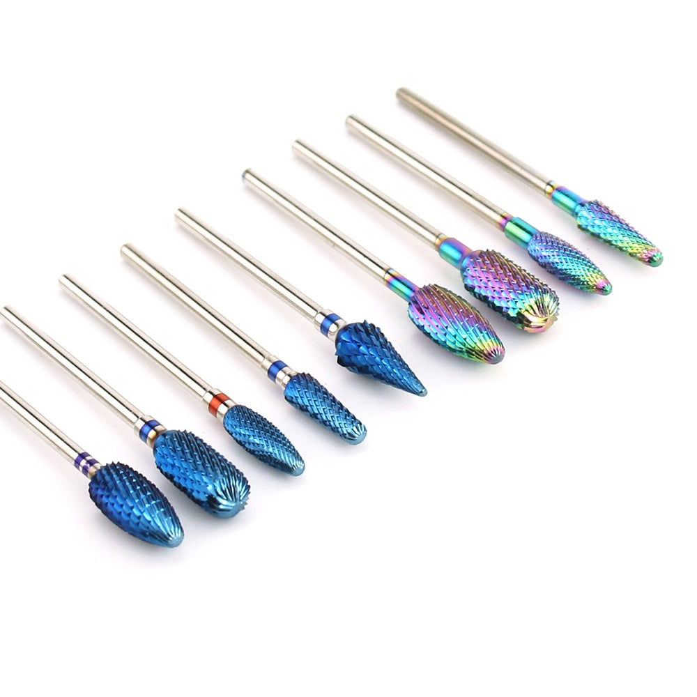 66 Types Tungsten Blue Rainbow Carbide Nail Drill Bit Electric Nail Mills Cutter for Manicure Machine Nail Files Accessories