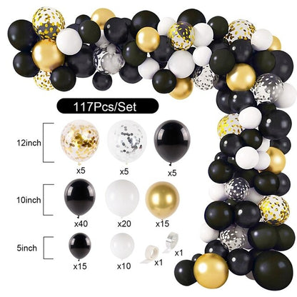 Black Gold Balloon Garland Arch Kit Confetti Latex Balloon Happy 30 40 50 Year Old Birthday Party Decoration 30th Anniversary