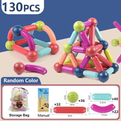 Magic Magnetic Building Blocks Toy Magnetic Construction Set Magnet Ball Sticks Rod Games Montessori Educational Toys For Kids