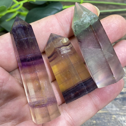 Fluorite Tower Natural Stone Crystal Healing Wand Gem Minerals Green Reiki Purple Fengshui For Home Decoratiom Accessories