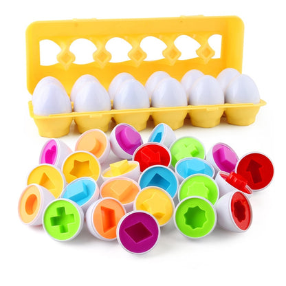 12PCS Montessori Learning Education Math Toys Kids Match Smart Eggs Screws 3D Puzzle Game For Children Educational Toys Easter