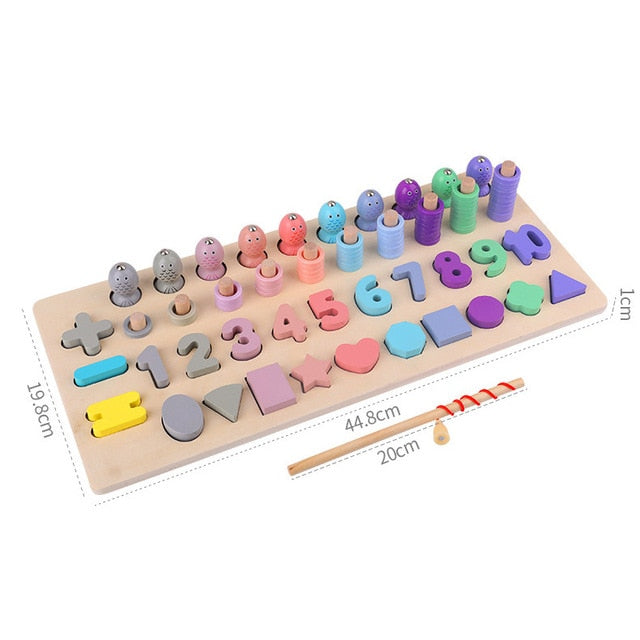 Wooden Toys Montessori for Kids Montessori Board Math Fishing  Montessori Toys wooden educational toys for baby 1 2 3 Years Old