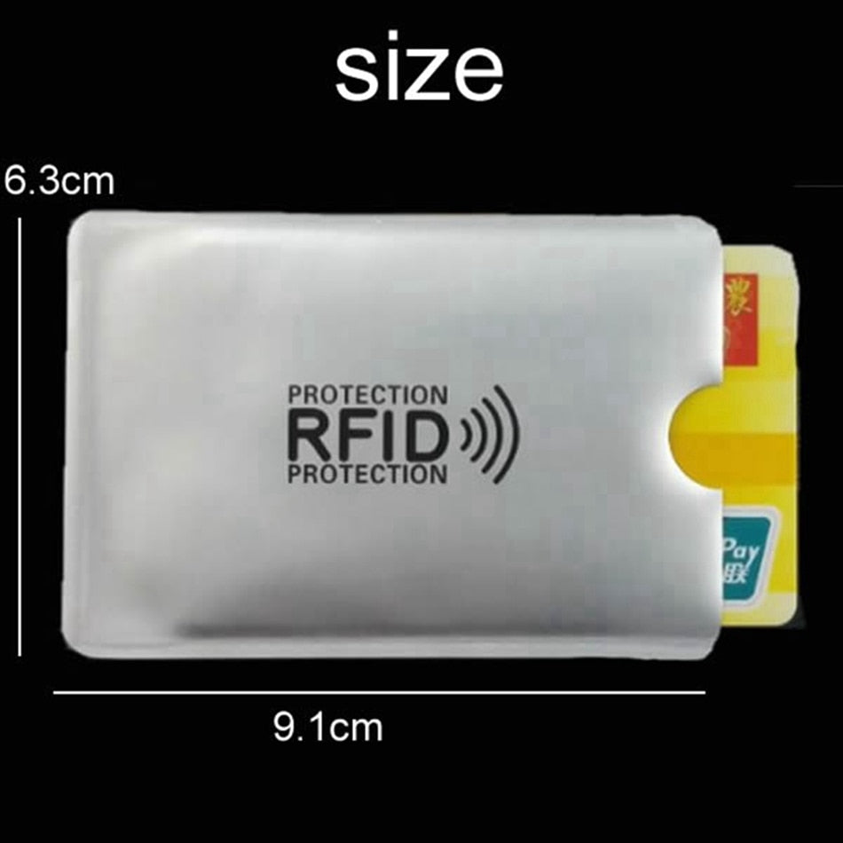 Men Anti Rfid Wallet Blocking Reader Lock Bank Card Holder Id Bank Card Case Protection Metal Credit NFC Holder Aluminium 6*9cm