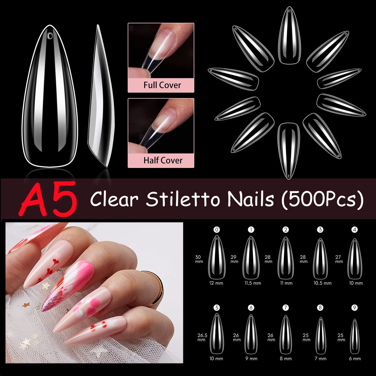 Makartt 500pcs Coffin Nails Long Ballerina False Nails Tips Clear Full Cover Ballet Acrylic Natural Fake Nails Press On Nail