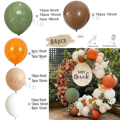 Metal Green Gold Balloon Garland Arch Kit Kids Birthday Wedding Party Matte Black White Latex Balloons Baby Shower Decorations