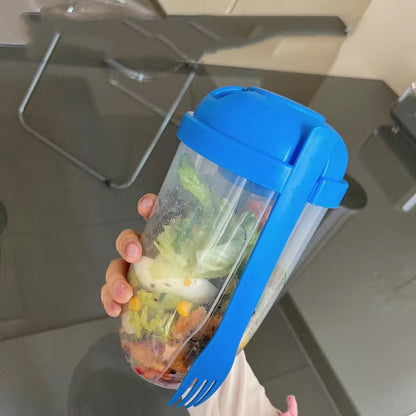 Breakfast Salad Cup Cereal Nut Yogurt Salad Cup Bottle Container with Fork Sauce Cup Lid Bento Tuppers Food Taper Bowl Lunch Box