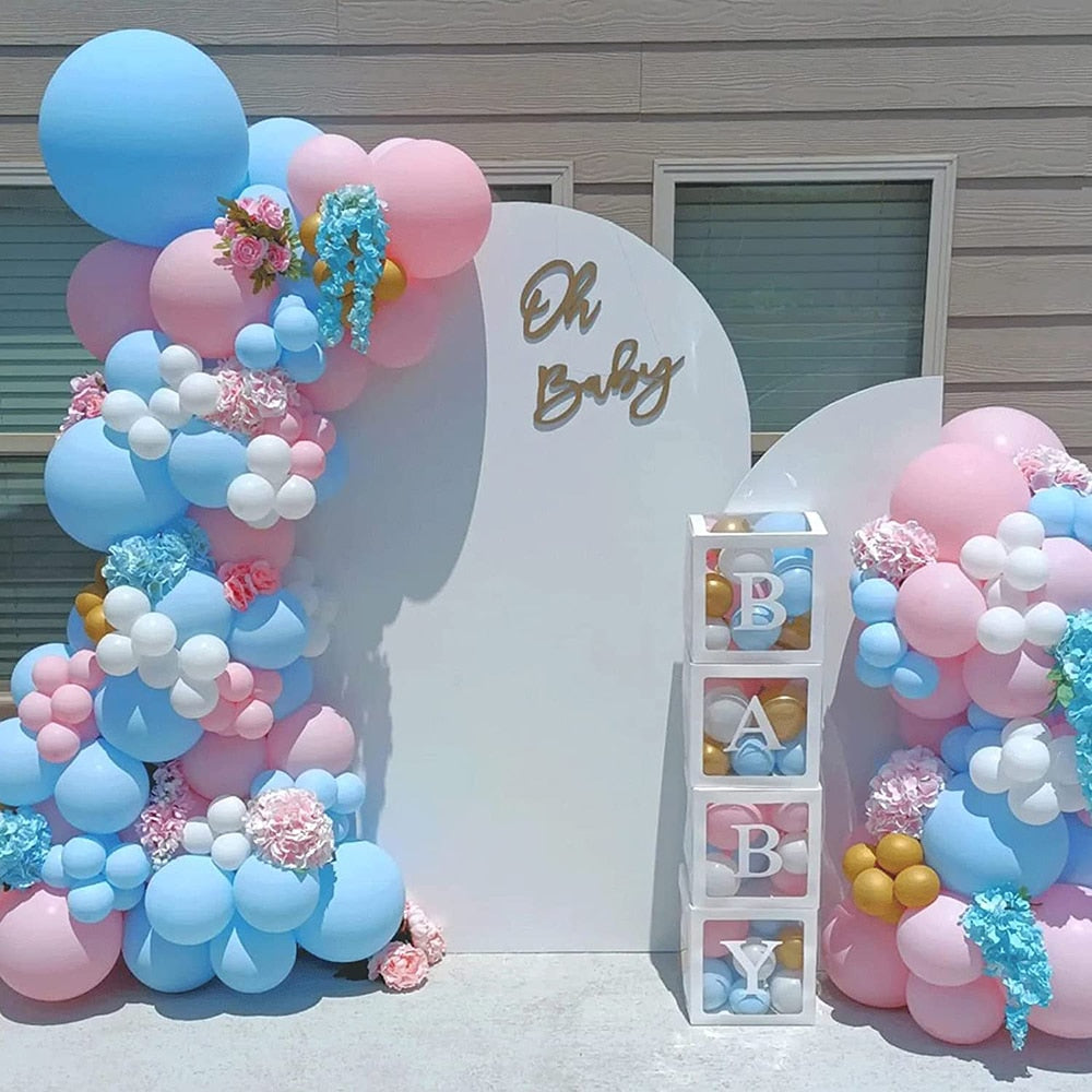 Pastel Pink Blue Balloons Arch Garland Kit Boys Girls Gender Reveal Baby Shower Ballon Decorations Birthday Party Decor Globos