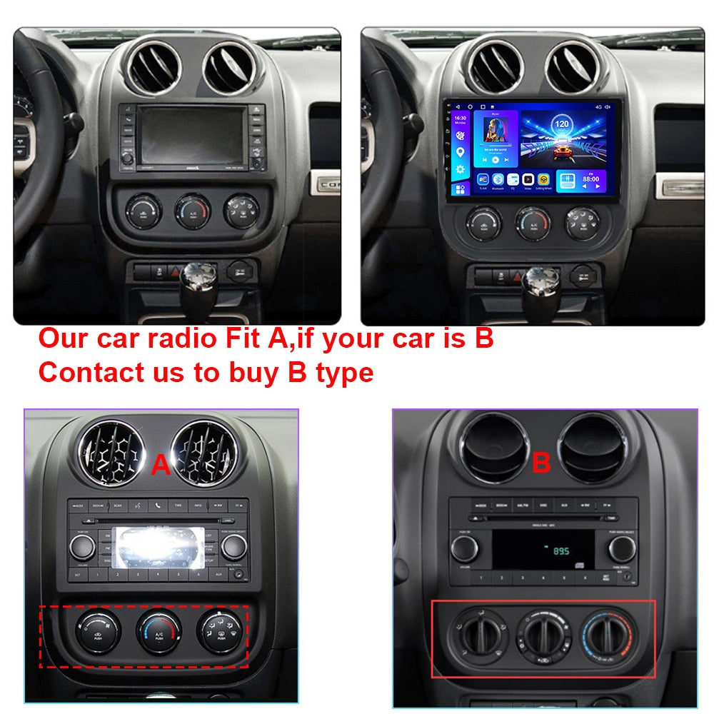 NAVISTART Car Radio For Jeep Compass Patriot 2010-2016 Autoradio Stereo 2 Din Player GPS Navigation Carplay DSP OBD No CD Player