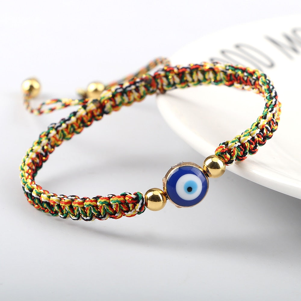 New Evil Eye Braided Bracelet Lucky Red Black Color Thread Couple Chain Handmade Prayer Bangles Pulsera Jewelry Gift for Friend