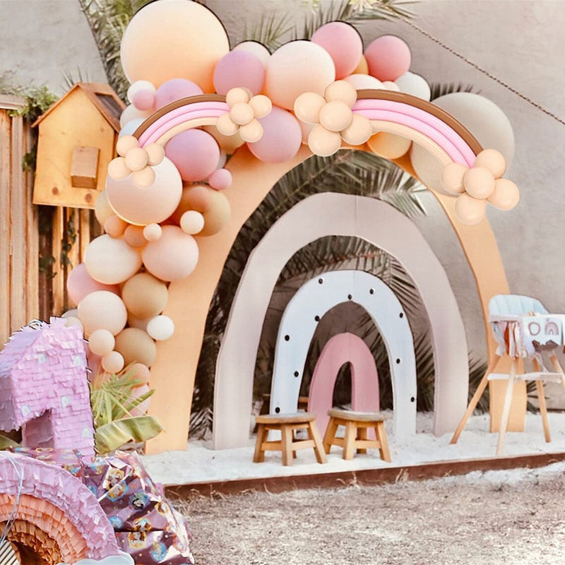 163pcs Dusty Pink Rainbow Balloon Garland Arch Kit Wedding Birthday Balloons Decoration Boho Party Kids Baby Shower Arche Ballon