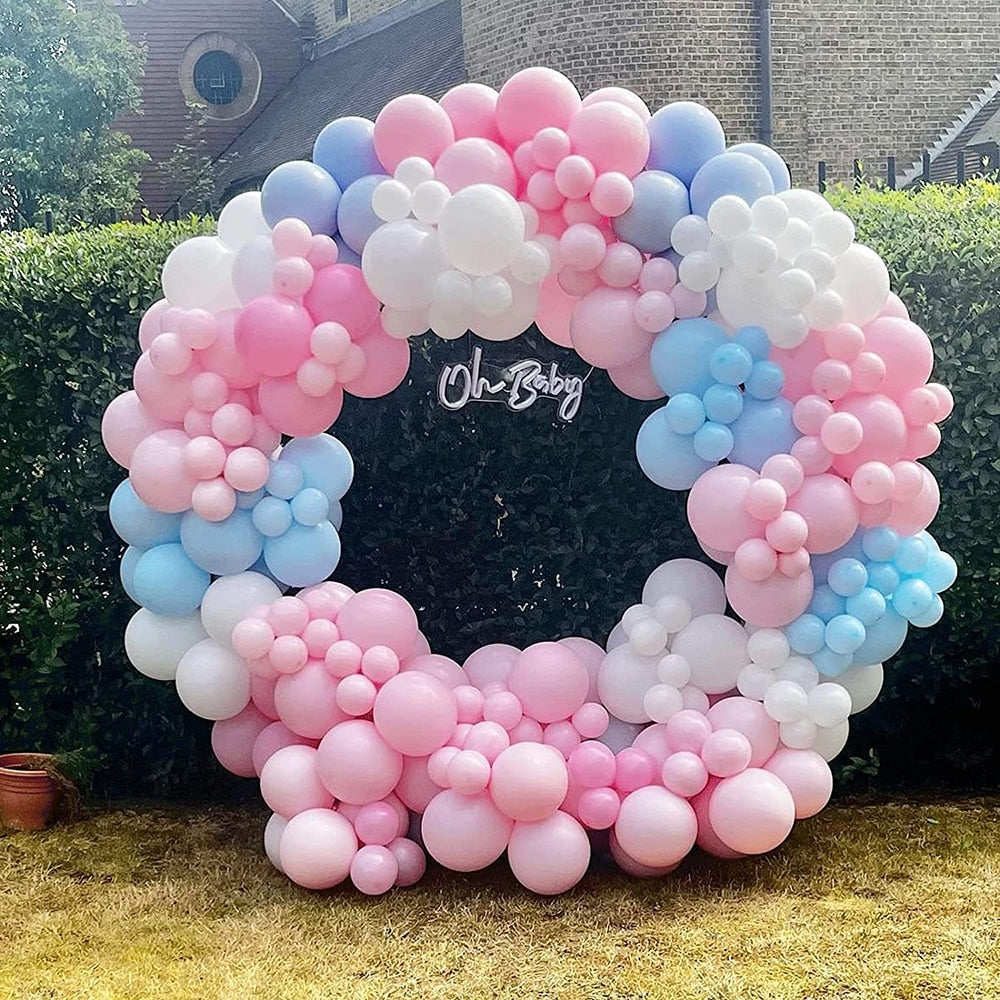 Pastel Pink Blue Balloons Arch Garland Kit Boys Girls Gender Reveal Baby Shower Ballon Decorations Birthday Party Decor Globos